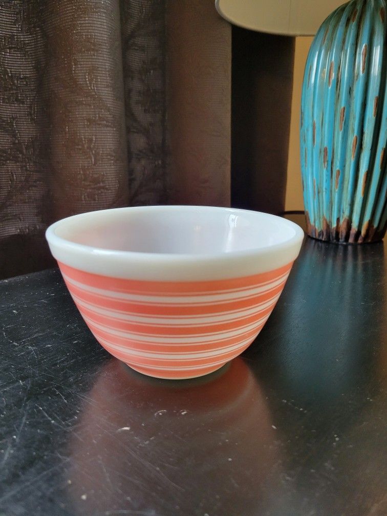 Vintage Pyrex Rainbow Stripes Pink Mixing Bowl 401