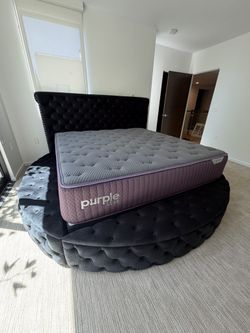 New King Bed Frame With Hybrid Mattress (Read Description Below)