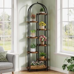 New 70" Tall Plant Stand Indoor, 8-Tier Arched Plant Shelf Corner Display Rack With Metal Frame