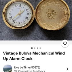 Bulova Vintage Alarm Mechanical Wind Up Clock Collector Piece Japan Made 