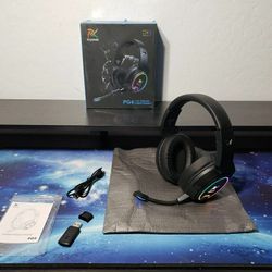 New Krysenix PG3 RGB Wireless Gaming Headset for PS4, PS5, PC - 2.4GHz 7.1 Surround Sound, Bluetooth Gaming Headphone W/ AI Detachable Noise Canceling