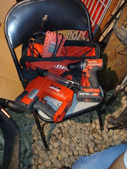 Baur Set. Drill And Brad Nailer