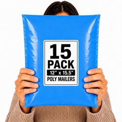 POLY MAILERS 12X15.5 BLUE SELF SEAL SHIPPING BAGS 5/10/15/25/100+ PACKS