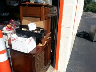 Console credenza style stereo record player