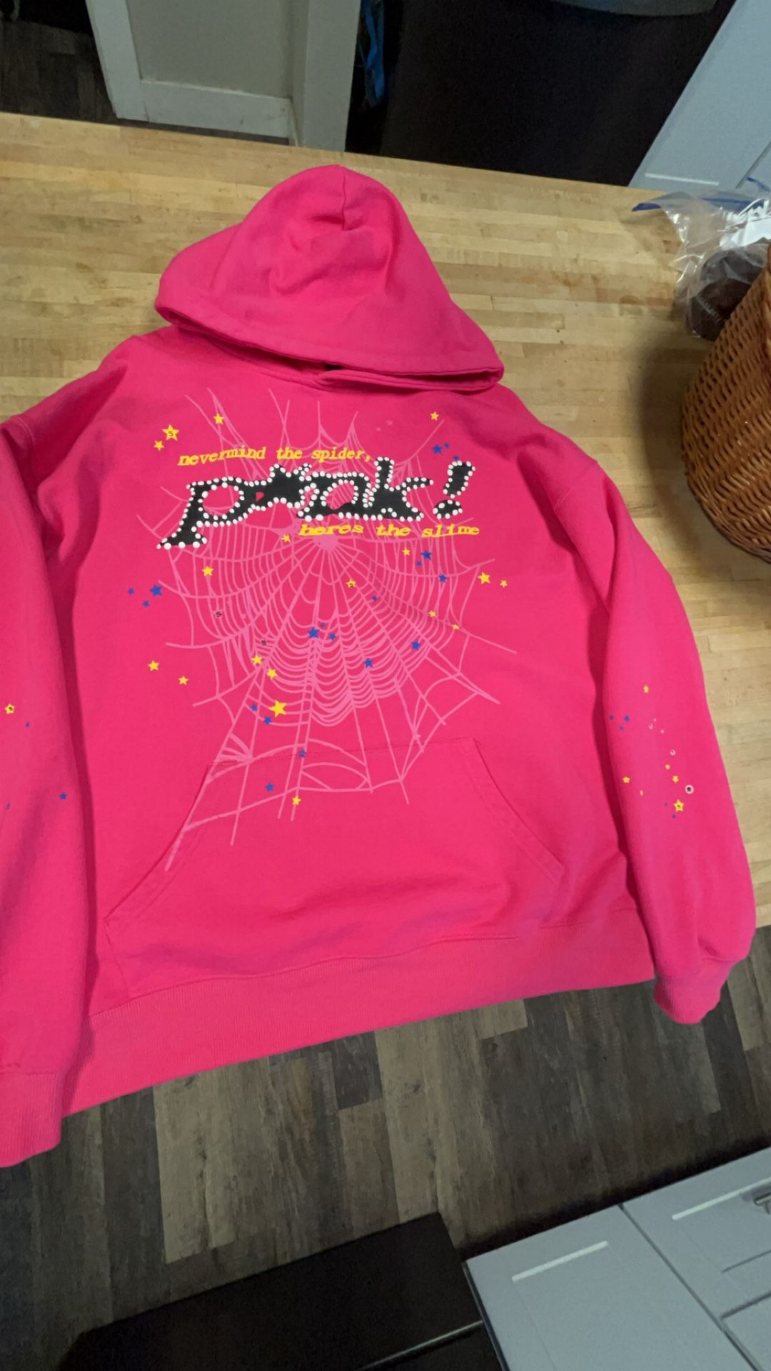 Pink Sp5der Hoodie Size L