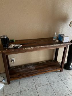 Wooden shelves