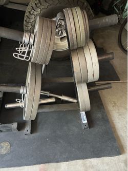 Free weighs W/Stand and bench press rack!