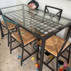 Glass Table And Four Chairs 