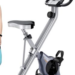 Foldable Stationary Bike 330 LBS Weight Capacity, 8 Levels Magnetic Resistance for Home Gym