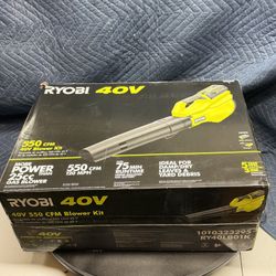 RYOBI 40V Leaf Blower Kit 550 CFM / 120 MPH + 4Ah Battery/Charger (Like New)