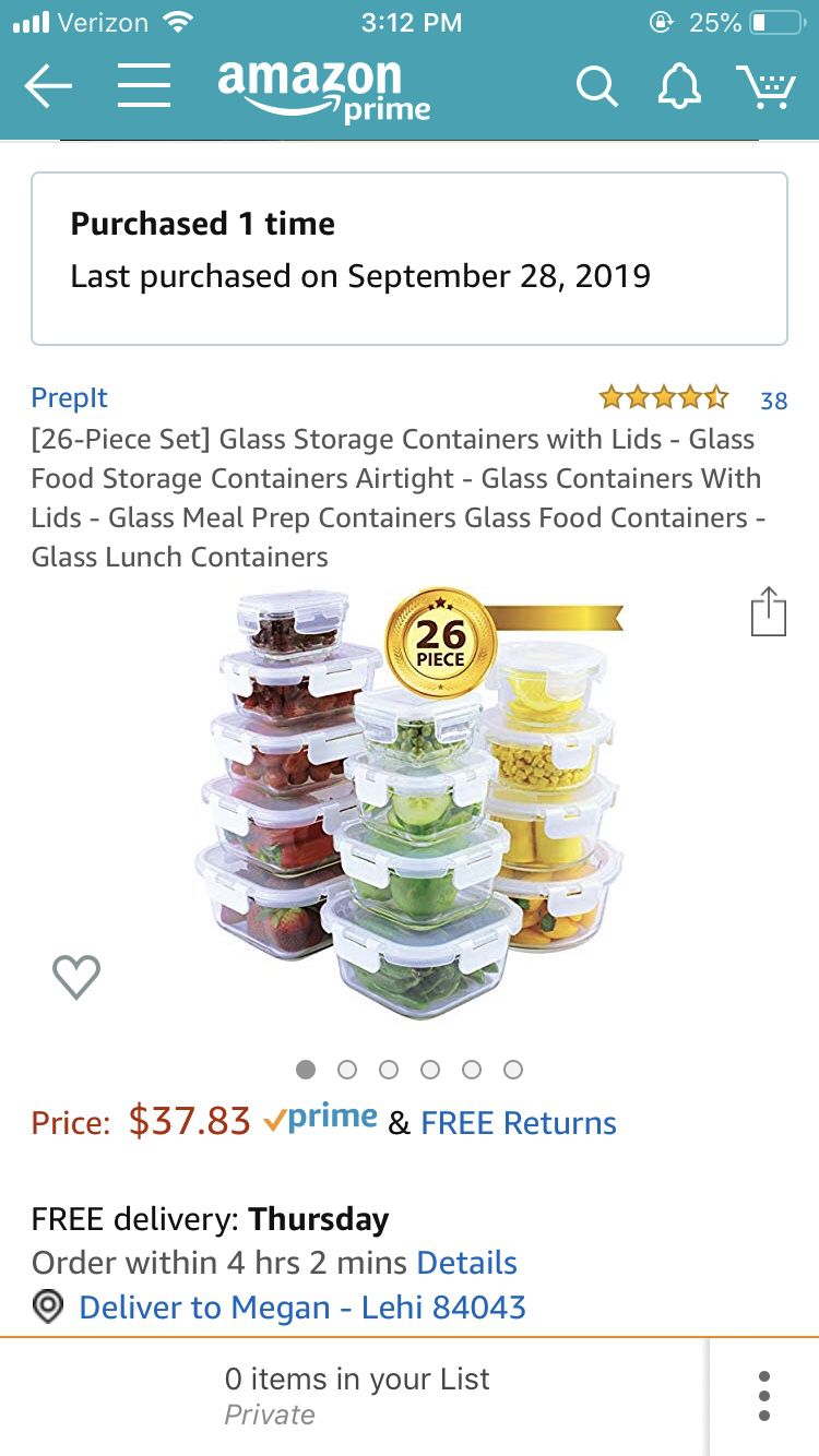 BRAND NEW glass meal prep food storage containers