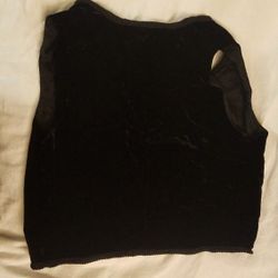 Rafaella Black Acetate/poly velvet vest with knot buttons-Mesa