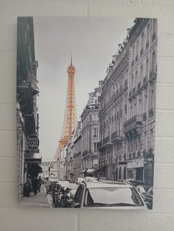Large Paris Street Canvas Wall Art