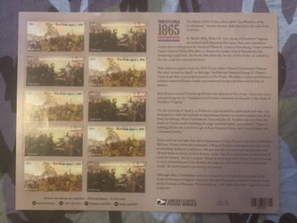 USPS Civil War 1865 Forever Stamp Sheet