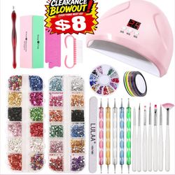 NEW UV LED Lamp Dryer Nail Gel Polish Kit Nails Art Tools Drill Manicure Set US