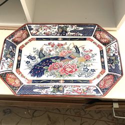 Japanese TAJIMI Peacock Platter