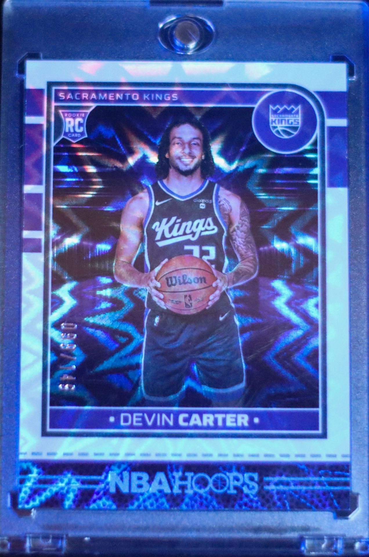 Devin Carter Rookie Card Panini 2024 NBA Hoops White Explosions #243 099/149 Basketball Card.
