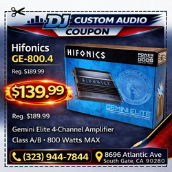 Hifonics Gemini Elite GE-800.4 4-Channel Speaker System Amplifier 800 Watts 🚨 Payment Options Available 🚨 No Credit Needed 🚨