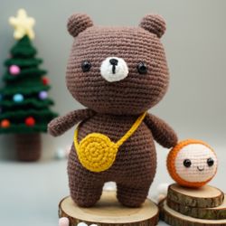 Handmade Crochet Bear 8" Tall
