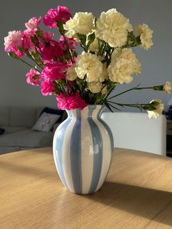 Cute white and blue vase