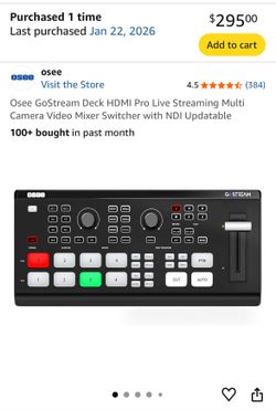 Osee GoStream LiveStream Mixer | $225 OBO