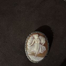 Antique shell brooch