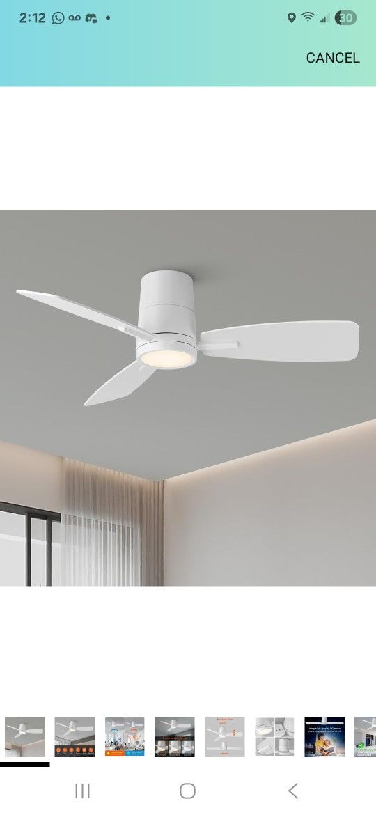 TALOYA Ceiling Fan with Lights and Remote Control 42 inch Multifunctional Quiet Fan with Three Color Temperature and High Brightness Light and Reversi