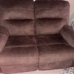 Brown Couch And Recliner 