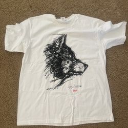 Supreme Yohji Yamamoto Scribble Wolf Tee White Size XL