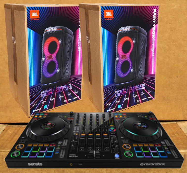 🚨 No Credit Needed 🚨 Pioneer DJ 4 Ch Mixer Rekordbox Serato Controller JBL Partybox 120 Powered Speaker Package 🚨 Payment Options Available 🚨 