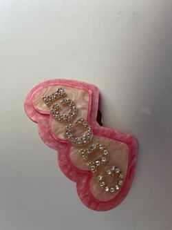 Gucci Pink Acrylic Hair Claw Clip with Rhinestones