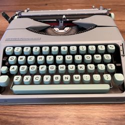 1961 Vintage Hermes Ticket Typewriter, Case And Ribbon