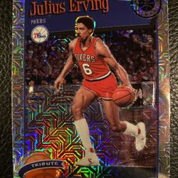 Julius Erving 2019-20 Panini Hoops Premium Stock Basketball #293 MOJO PRIZM INSERT! 76ers! 
