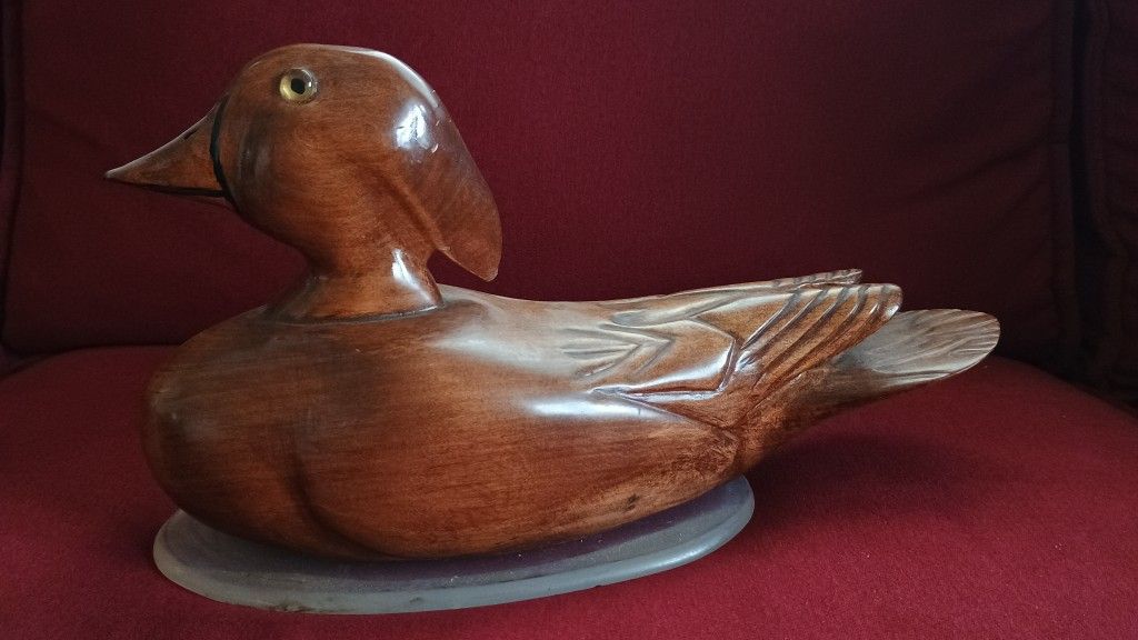 Vintage Beautiful Wood Duck Decoy 13x7" hunting outdoors. See our other great vintage art antiques furniture fishing lures jewelry sports collectibl