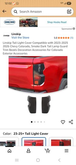 Tail Light Cover Compatible with 2023-2025 2026 Chevy Colorado, Smoke Dark Tail Lamp Guard Trim Bezels Decoration Accessories for Colorada Exterior Ac