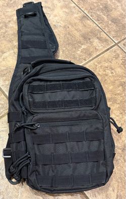 Black tactical sling backpack