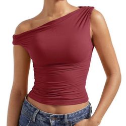 Wine Red Off Shoulder Top