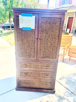 Armoire (wood/wicker)