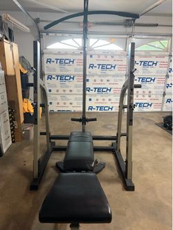 Olympic bench and squat rack