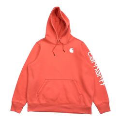 CARHARTT MIDWEIGHT LOGO SLEEVE HOODIE XL WOMENS RELAXED FIT SWEATSHIRT PULLOVER