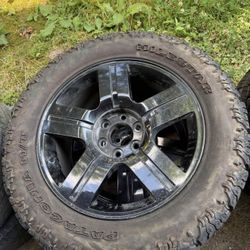 OEM Gloss Black 20" Chevrolet Silverado/Suburban Texas Edition Wheels + Tires