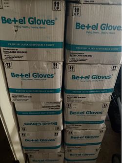 Bet-el Latex Gloves | Case of 10 Boxes (1,000 Gloves) | Powder-Free | Large | Disposable Gloves
