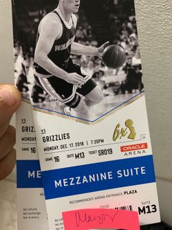 Two suite tickets for the warriors