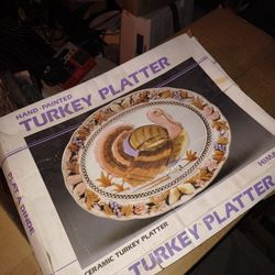 Vintage Himark Thanksgiving Turkey Platter Ceramic