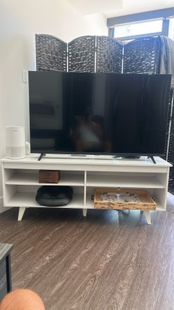 White media console table  59 x 15 x 22