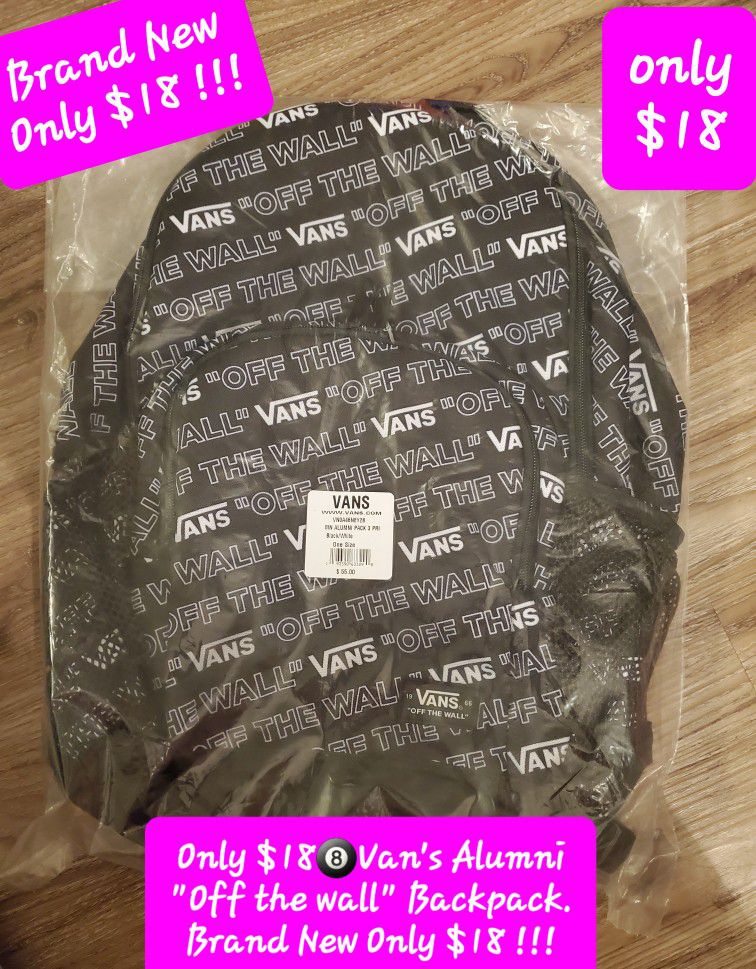 $18🎱Van's Alumni "Off the wall" Backpack. Brand New Only $18 !!!