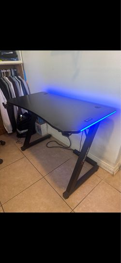 Gaming Desk with LED Lights like new