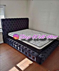 NEW  QUEEN BED FRAME AND MATTRESS