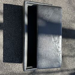 Black Leather Ottoman