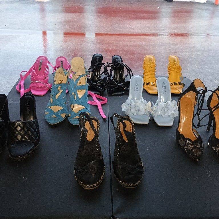 Lot of Eight Pairs of High Heel Shoes - Cape Robbin, Lilian, Yoki, Seychelles, and a Few More